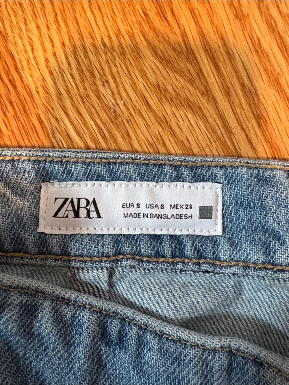 Zara Light Blue Denim Wrap Skort with Side Buttons - Picture 2 of 4
